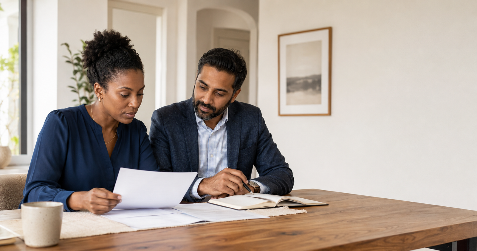 Professionals reviewing their financial structure together